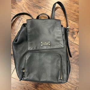 Black leather Kate Spade backpack